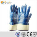 Sunnyhope Guantes de seguridad de nitrilo azul para uso industrial de aceite